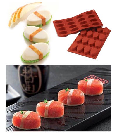 SF017 Силиконовая форма "SUSHI GUNKAN" для моделирования и выпечки суши, Silikomart
