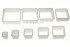 Набор пластиковых вырубок Квадрат рифленый 9шт, 3x3 – 11x11 cm, NYLON CUTTER 03