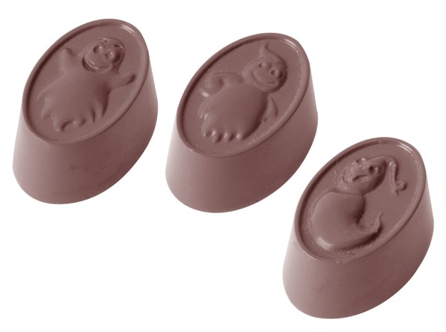 Форма для шоколада поликарбонатная привидения 25 мм h18 мм, 3х8 шт./12,75 г, 1523 CW