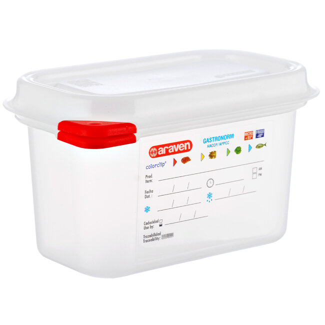 Storage container with lid GN 1/9, polypropylene 176x108x100 cm, 1 l, 03021