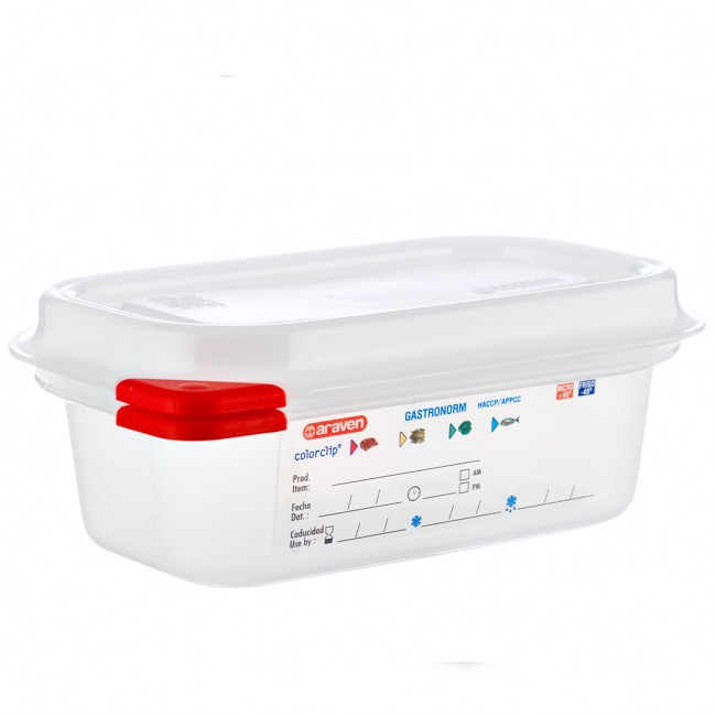 Storage container with lid GN 1/9, polypropylene 176x108x65 mm, 0.6 l, 03020