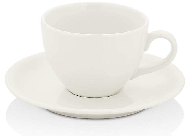 Чашка с блюдцем 220 мл  белая серия Harmony, 01-ZT-01-CFT