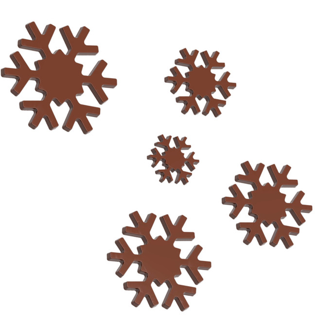 Форма для шоколада "снежинки" ?90, ?81, ?70, ?54, ?39х5,5 мм, 1х5 шт. 5 фігур, 1770 CW