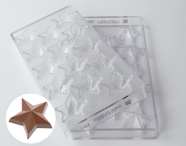 Polycarbonate mold for chocolate Star 1862CW