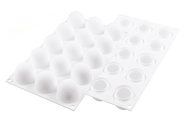 Силиконовая форма для муссовых десертов Трюфель TRUFFLES 40, d 42mm, h 36 mm, v 40 ml, pcs 15, Silikomart