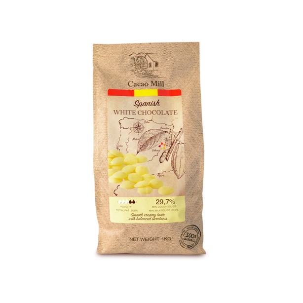 Білий шоколад 1 кг 29.7% какао олії, Іспанія, Natra Cacao
