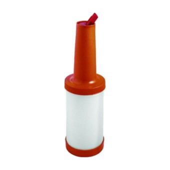 Бутылка с гейзером 1 л прозрачная (красная крышка), PM01R