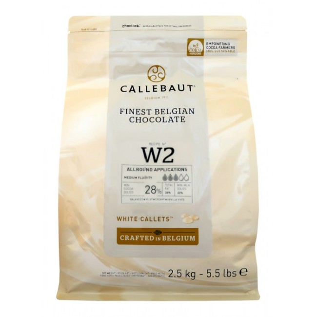 Белый шоколад Barry Callebaut 26% масло какао, 2,5 кг заводская упаковка, Бельгия