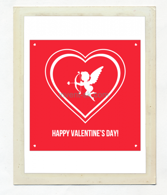 Открытка с купидоном "Happy Valentine's Day!" Открытка с купидоном "Happy Valentine's Day!"