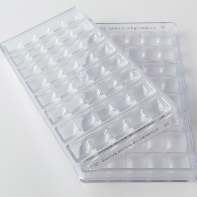 SQUARE SPHERE bar 117,5mm, polycarbonate chocolate mold Chocolate World CW1899