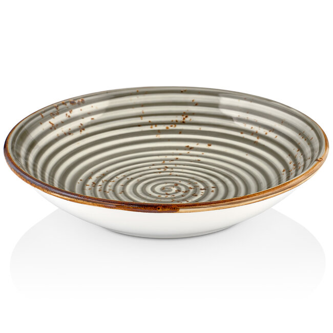 Тарелка глубокая 21 см (800 мл) cерая, серия Harmony, HA-SP-FL-21-CK