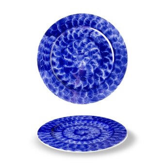 Тарелка круглая 24 см декор Plait серия Indigo, MIR2124-X8856