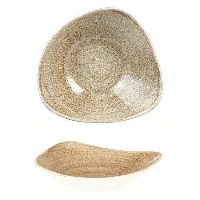 Салатник треугольный  23,5 см, 600 мл цвет Antique Taupe серия "STONECAST PATINA", PAATTRB91