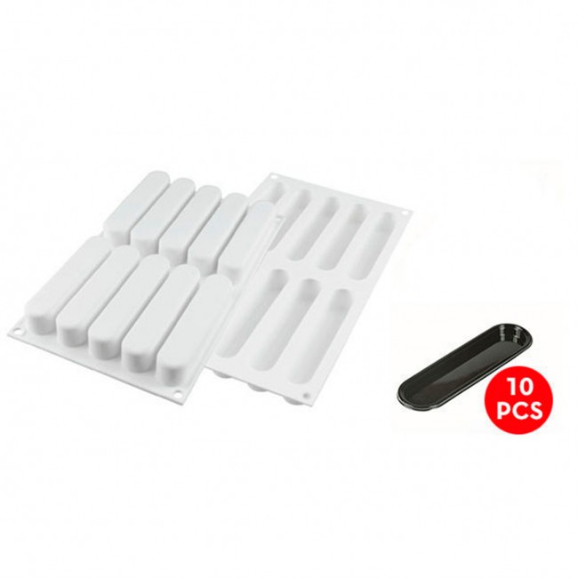 Набір Fashion Eclair 80, 130x25х25мм, 10x80мл, Silikomart