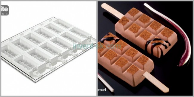 Silicone mold for Choco ice cream 92 x 48 h 24 mm GEL02 CHOCO STICK, Silikomart