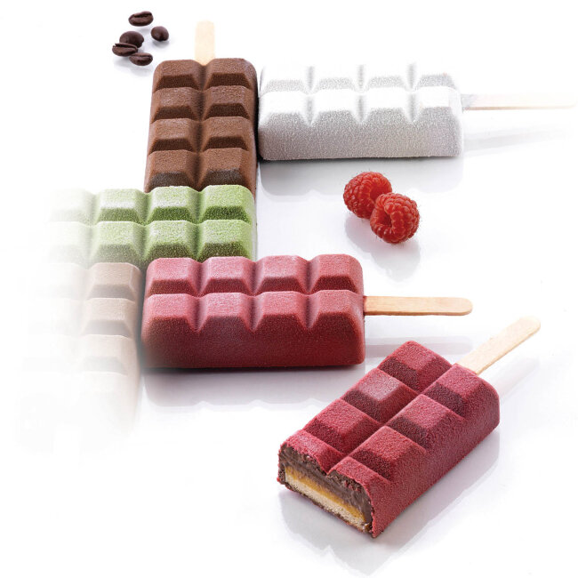 Silicone mold for Choco ice cream 92 x 48 h 24 mm GEL02 CHOCO STICK, Silikomart