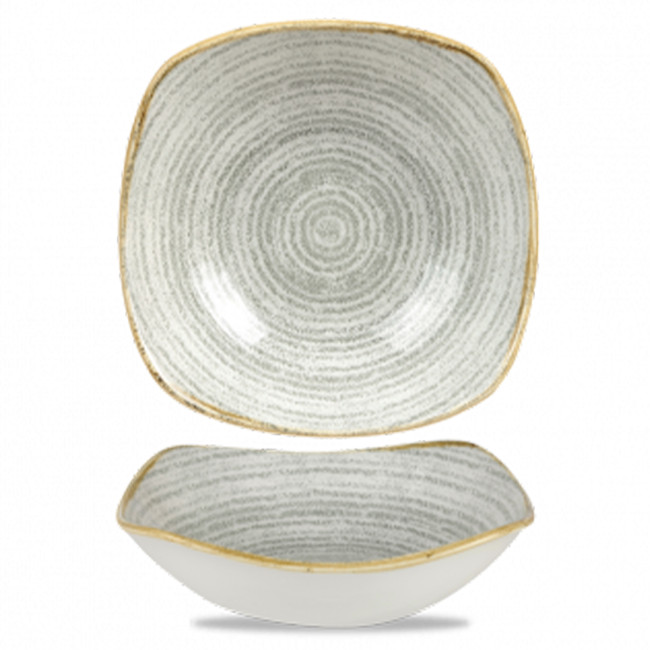 Salad bowl square d 17.5 cm 568 ml series "Studio Prints Homespun Stone Grey", SPSGSQ71