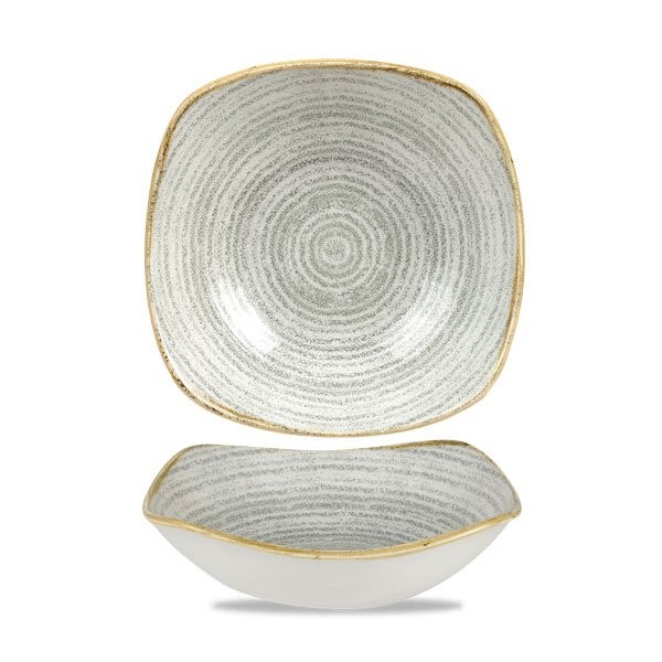 Salad bowl square d 17.5 cm 568 ml series "Studio Prints Homespun Stone Grey", SPSGSQ71