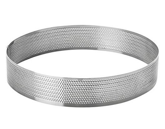 Perforated baking dish Circle metal stainless steel d 18 cm, h 2 cm 68538