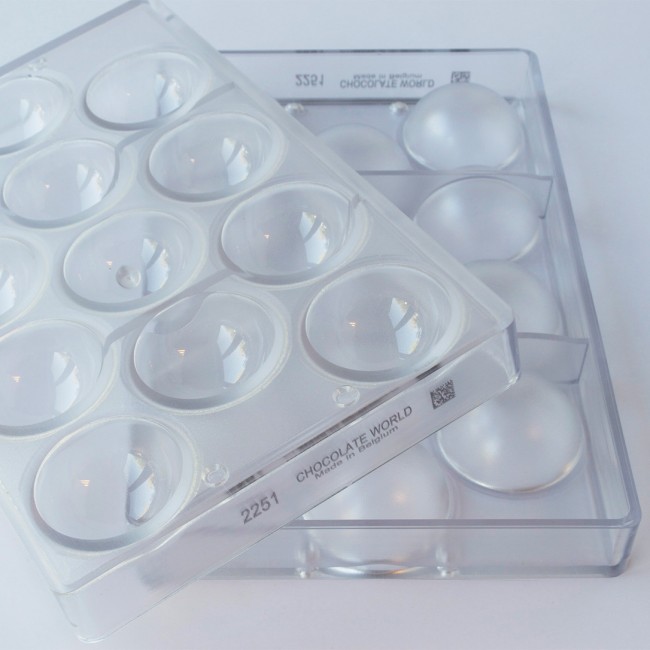 Форма для шоколада поликарбонатная Полусфера 2х40 г, 2251 CW
