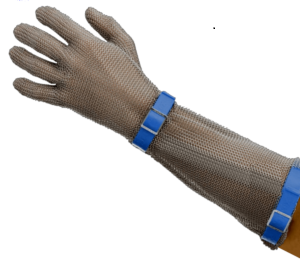 Перчатка кольчужная 22 см, размер L, синий ремень, 384503