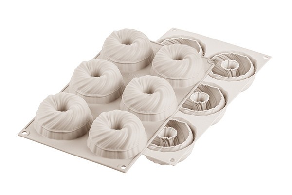 Силиконовая форма Mini Intreccio Silikomart, d 75mm, h 35mm, 6 pcs х 105ml