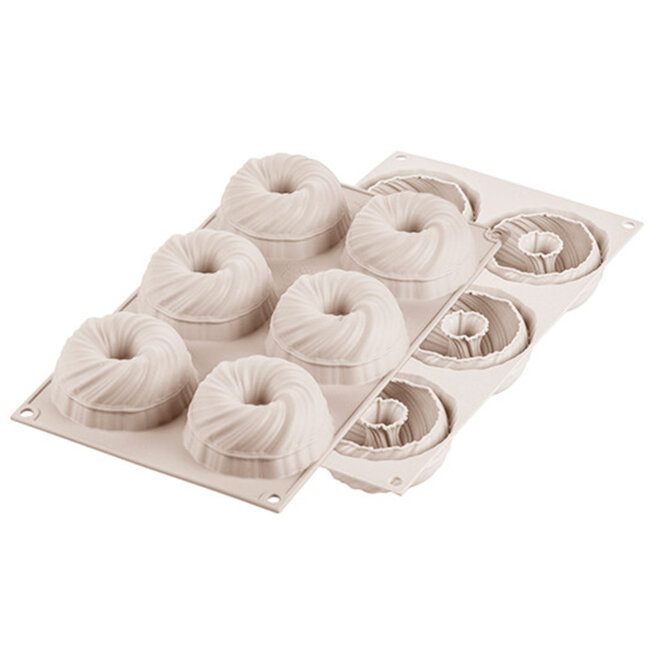 Силиконовая форма Mini Intreccio Silikomart, d 75mm, h 35mm, 6 pcs х 105ml