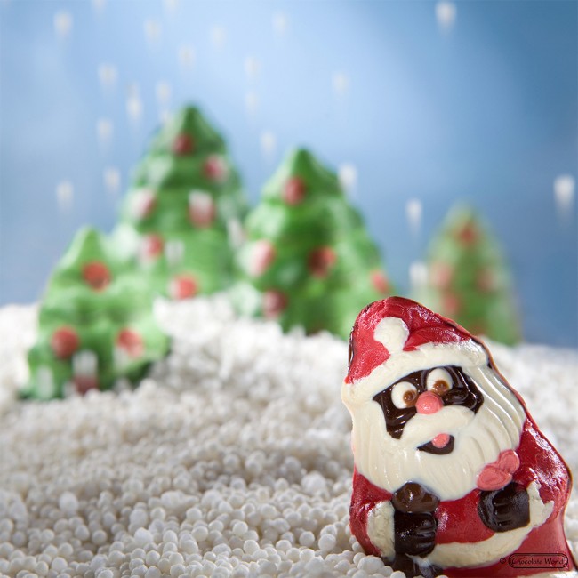 Форма для шоколада поликарбонатная  "Санта" 53,5х34 мм h10 мм, 2х6 шт./11 г, 1636 CW